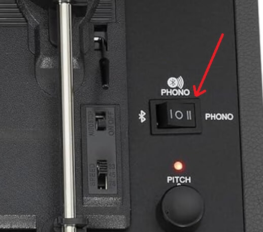 crosley phono bluetooth switch