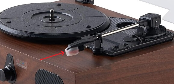 record player with stylus guard