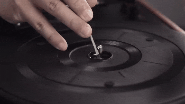 remove cclip from crosley record player spindle