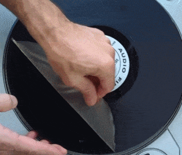 removing wood glue from vinyl record