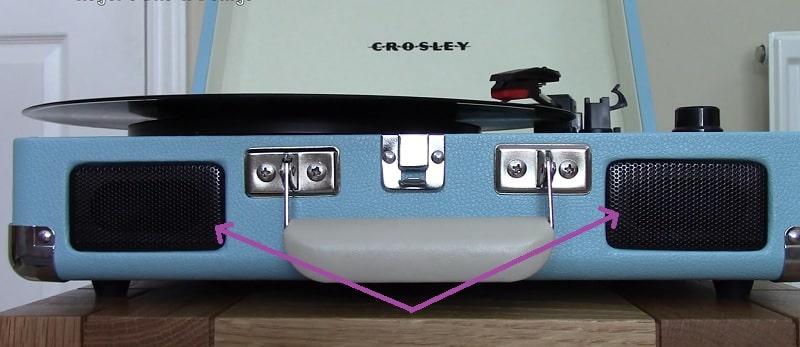 an image showing speakers of crosley record player