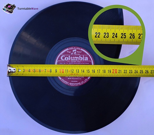 an image showing diameters of 10 inch 78RPM record