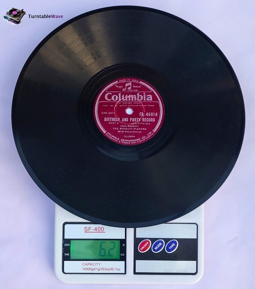 an image showing weight of 10 inch record