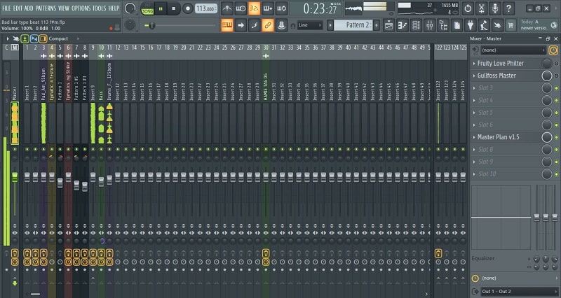 an image of my fl studio showing mix mastering of music