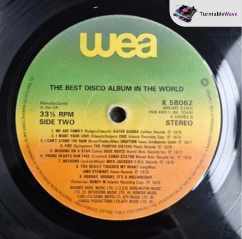 an image showing zoomed in record label
