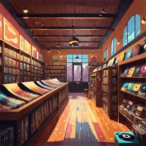 an image showing vinyl record store